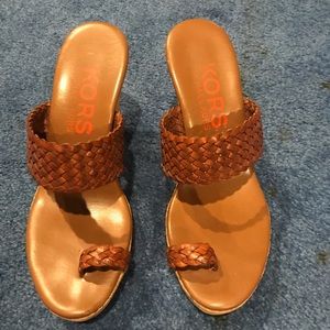 Michael Kors brown platform sandals